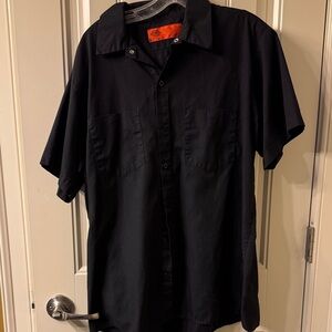 Dickies Black Short-Sleeve Button-Front Work Shirt